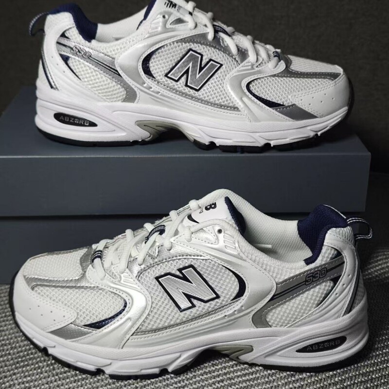 Cross-Border Putian Nb530 Classic Silver Gray Mesh Casual Versatile Unisex Breathable Sports Outdoor Shoes