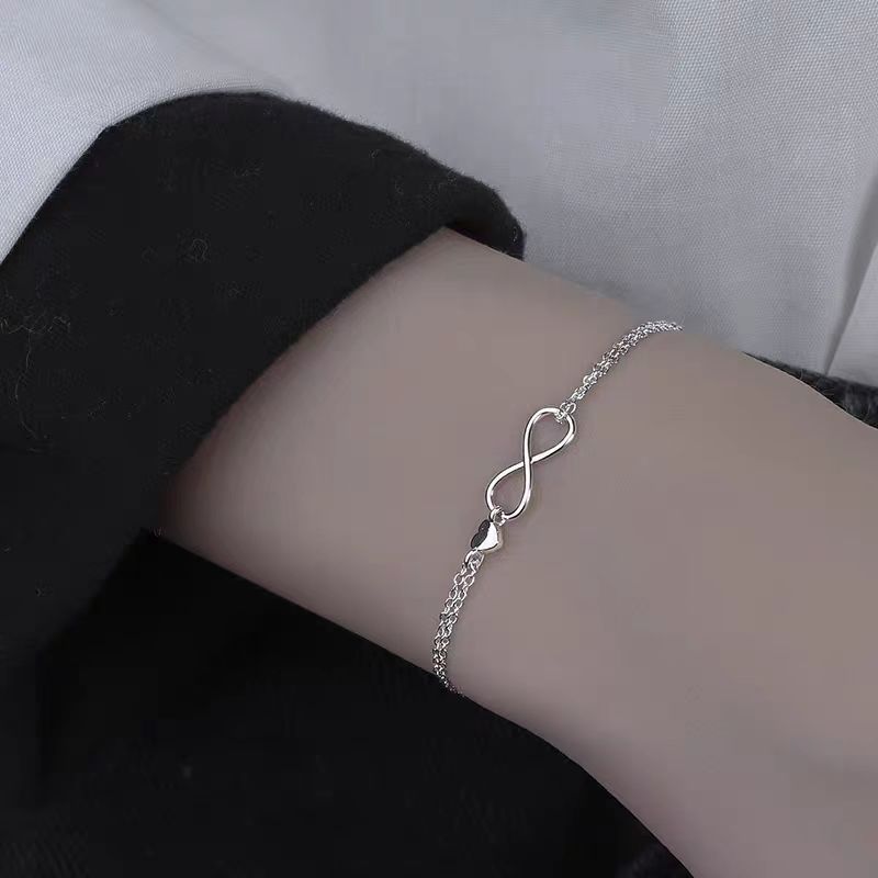 Infinity Love Bracelet Infinity Symbol Double Layer Love Bow Bracelet Eternal Love Valentine's Day Digital Bracelet