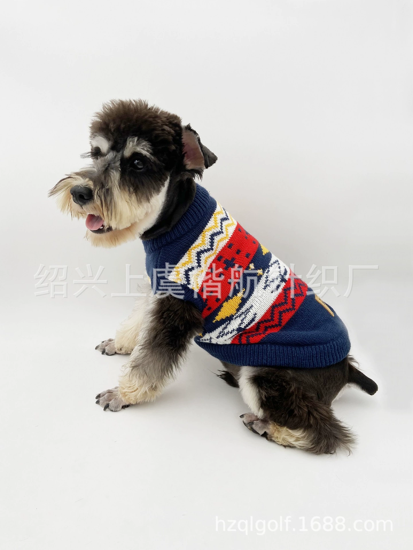 Wan Talk геометрический жаккардовый кожаный свитер для домашних животных