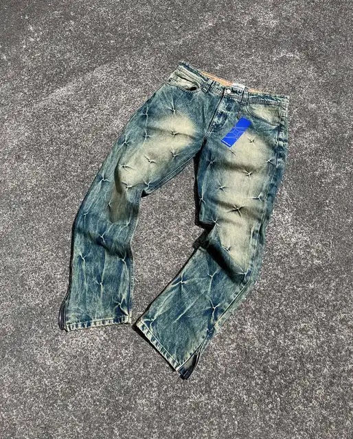 Europa y Estados Unidos transfronterizos estilo americano retro personalidad callejera hip-hop y2k lavado para hacer jeans viejos pantalones de impresión de tendencia