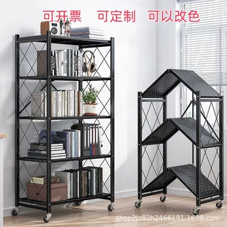 免安装简易折叠书架落地移动客厅储物儿童书柜铁艺家用收纳置物架