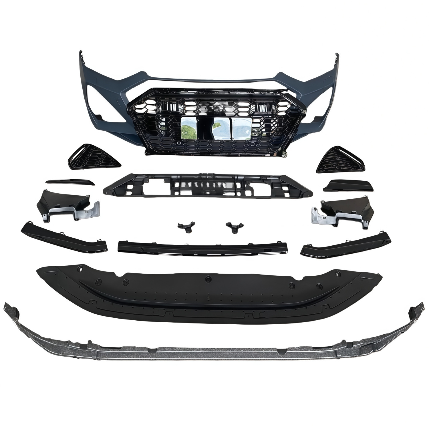 Suitable for Audi 19-25 models A7/A7L, RS7 front bumper and front grille upgrade kit