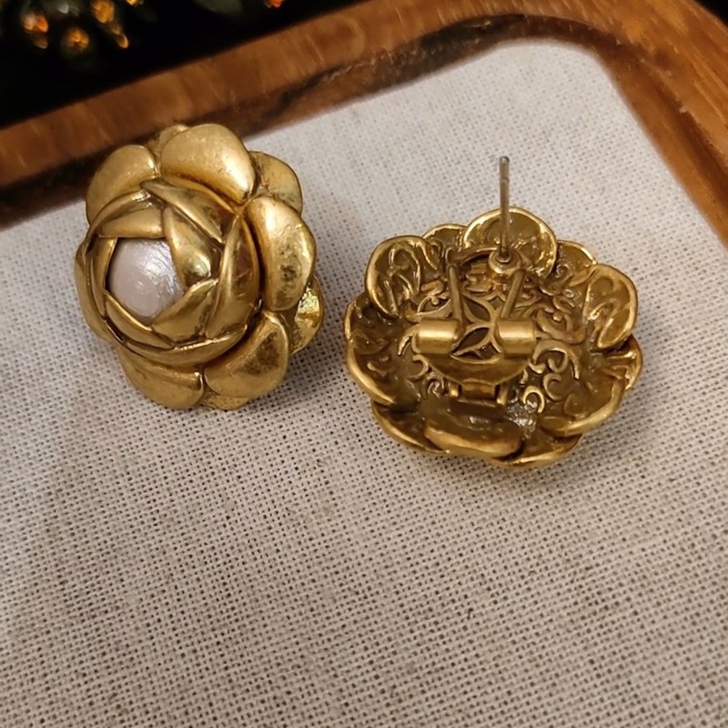 跨境ins风14k金色玫瑰花锆石项链吊坠中古vintage小众轻奢风套装|undefined