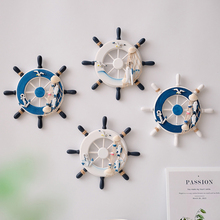 地中海风格舵手方向盘创意壁饰挂饰木质船舵餐厅客厅家居墙面装饰