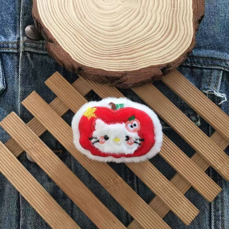 卡通猫咪苹果毛绒钥匙扣学生奖励礼品幼儿园书包包挂饰儿童小礼物|undefined