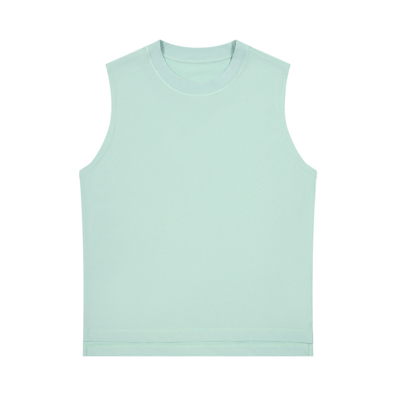 Chaleco de camiseta de algodón puro sin mangas, inyección digital directa sin sentido, estampado en caliente, bordado, deportes, fitness, ocio, deportes