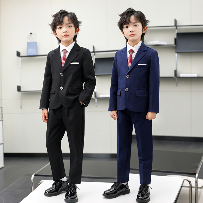 男童秋冬款西装套装儿童生日表演主持花童礼服小绅士西服领带批发