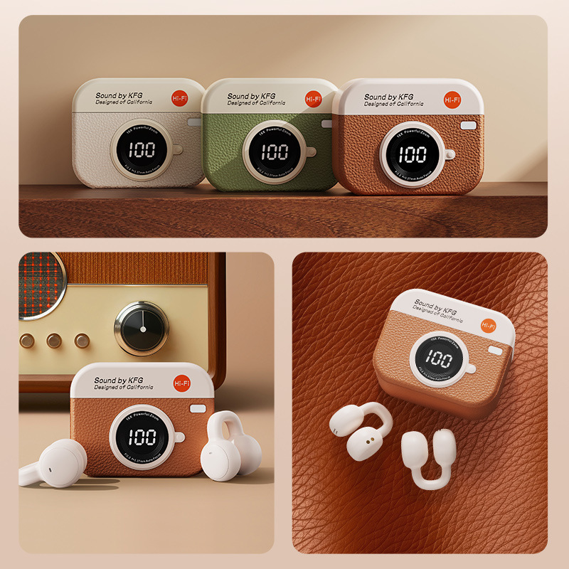 2025 Retro New Ear Clip Bluetooth Headset, High Quality, Long Battery Life, Sports Bone Conduction, Comfortable and Not in the Ear