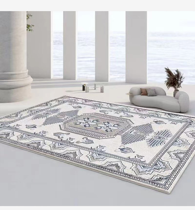 蓝灰系列地毯,民族风地毯,客厅地毯,卧室地毯