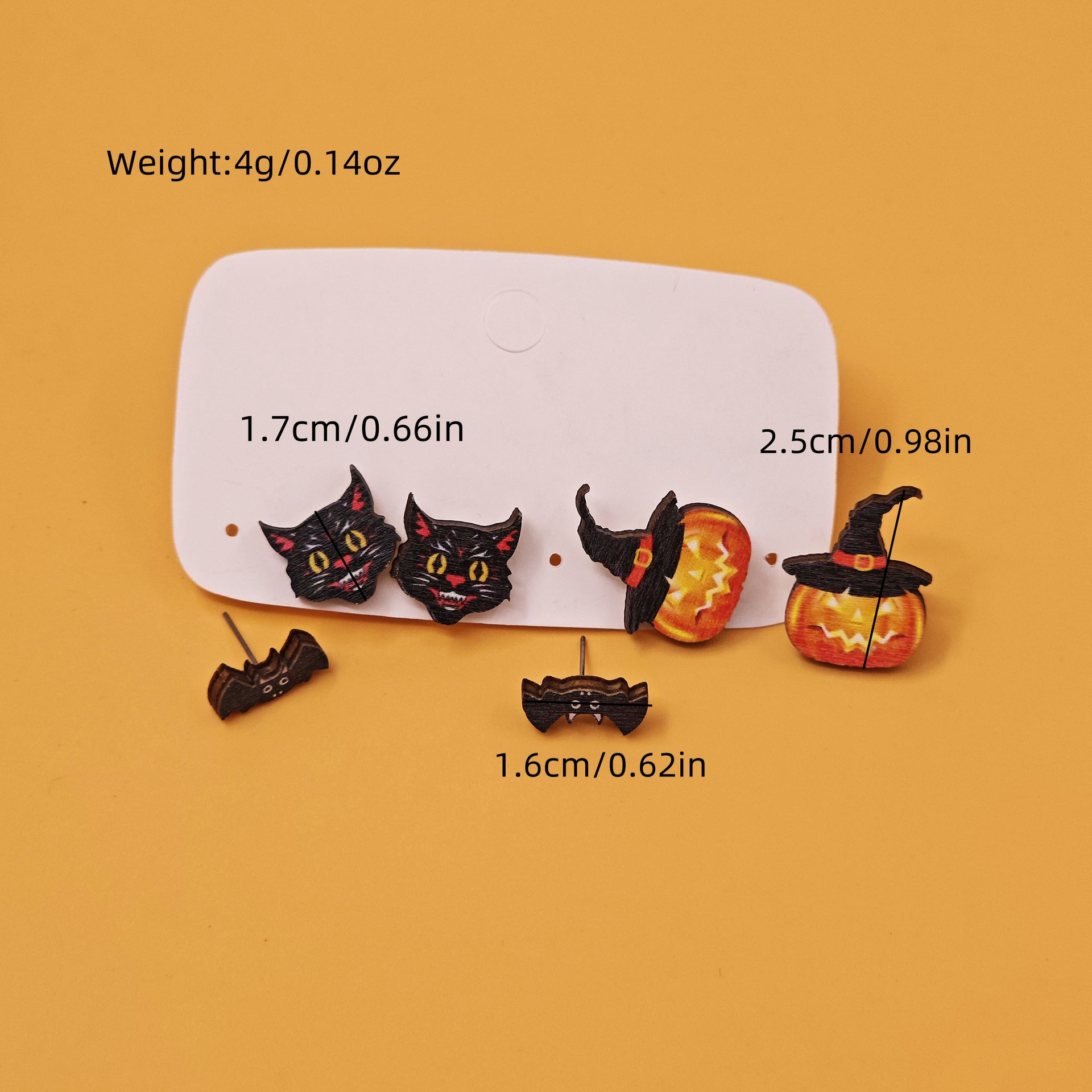 20g Weight Alloy Ear Needle Material Drop Earrings Classification 1 Set Quantity Holiday, Daily Occasion Alloy Material Halloween Festival Pumpkin, Cat, Ghost Pattern Women's Gender Cartoon Style Style Enamel Craft Cartoon Style Pumpkin Cat Ghost Alloy Enamel Earring Sets For Women's Holiday Daily 16