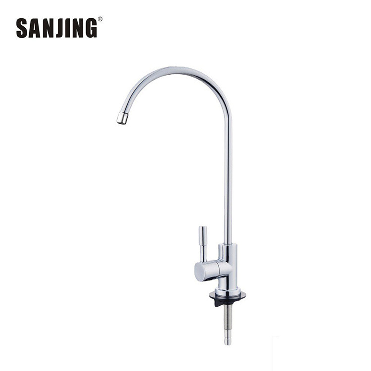 Comercial romachina 3 puntos enchufe rápido grifo curvo grande 3 puntos grifo de agua potable directa hogar purificador de agua de gran flujo grifo de tres horquillas