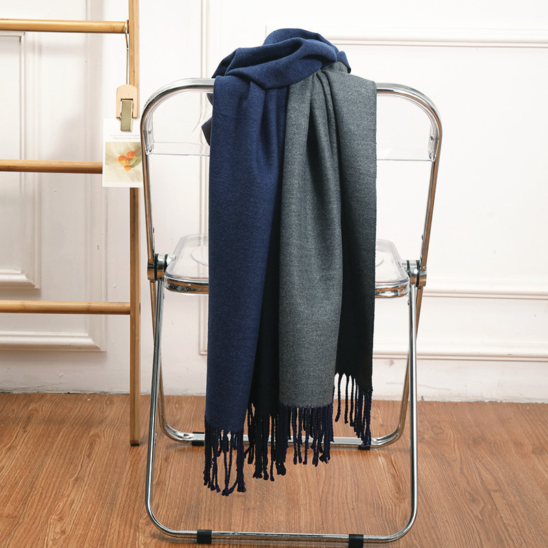 울 양면 - 37호 미디엄 블루 다크 그레이