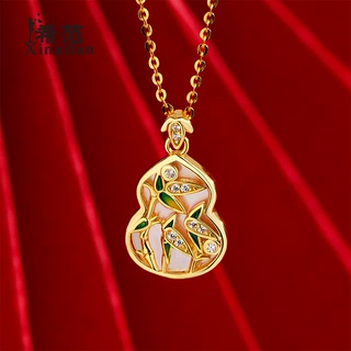s925纯银中古风葫芦项链女竹子竹节国潮风小众设计款高级感锁骨链
