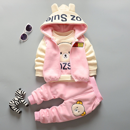 Men's Baby Autumn Set Suit 1-Year-Old Children's Clothes 3-Piece Set  New Baby Korean Version Stylish Trendy Clothes Thickened