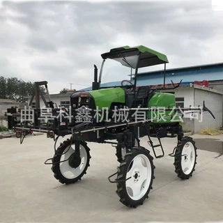 科鑫四轮农田打药机柴油轮距可调小麦喷药机防滑轮水稻伸杆打药车