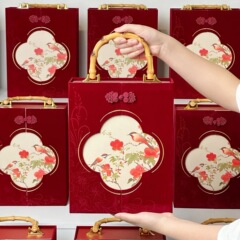 イネ湾中国式レトロなお土産箱結婚喜糖箱バレンタインデープレゼント箱竹節手提げプレゼント箱