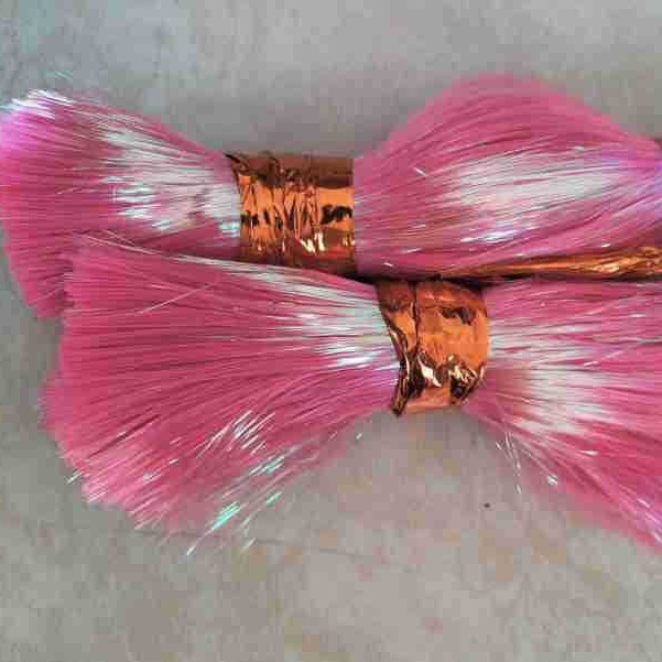 白亮鱼皮假饵透明亮丝弯曲片渔具绑鱼钩彩丝黑银弯曲螺旋带