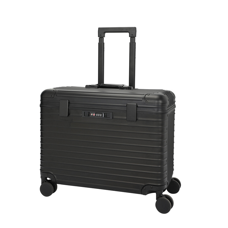 Vali xách tay 20 inch nhôm nguyên khối chống trộm bánh xe đa hướng — Màu đen, Màu bạc