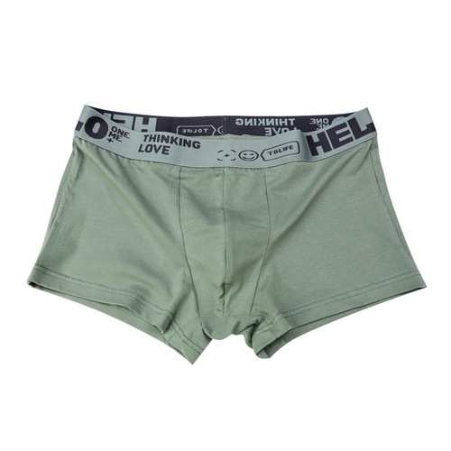 Solid color cotton boxer briefs men's boxer briefs wholesale mid-waist trendy men's underwear boxer briefs dropshipping