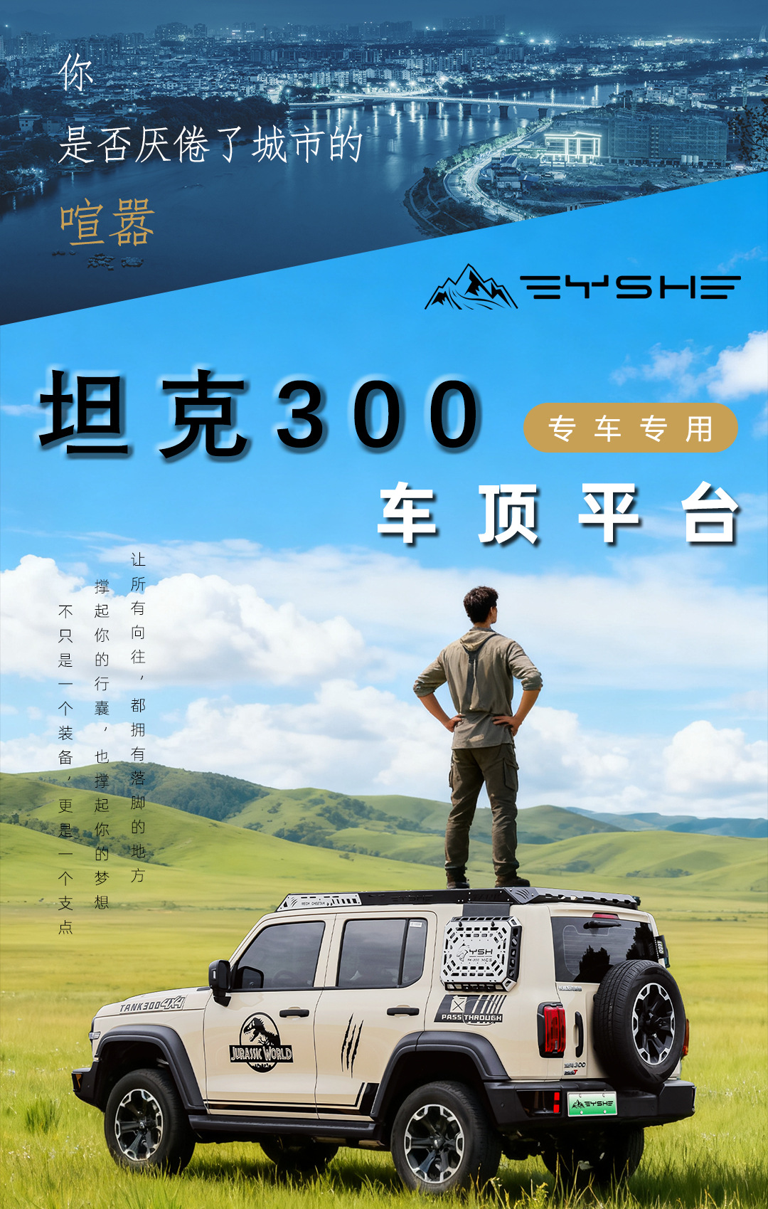 Roof Rack Modified Expansion Platform Side Ladder Side Armor for Tank 300 Black Panther Series