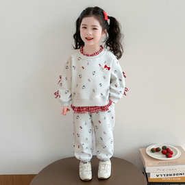 女童春秋装套装2026新款女宝宝洋气卡通儿童运动休闲装春季两件套