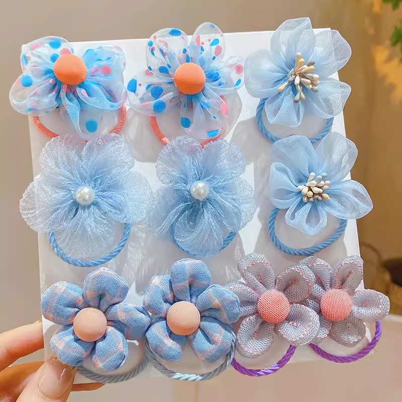 Alta apariencia de niña no duele la flor del pelo pequeña banda de goma del lazo del pelo de los niños cuerda del pelo bebé lindo tocado flor tocado accesorios para el cabello