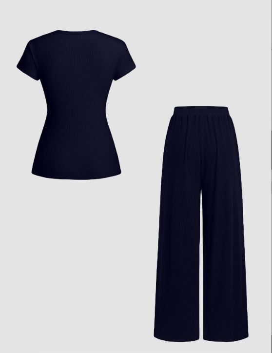 Completo due pezzi da donna con pantaloni e top a maniche_voghion.com