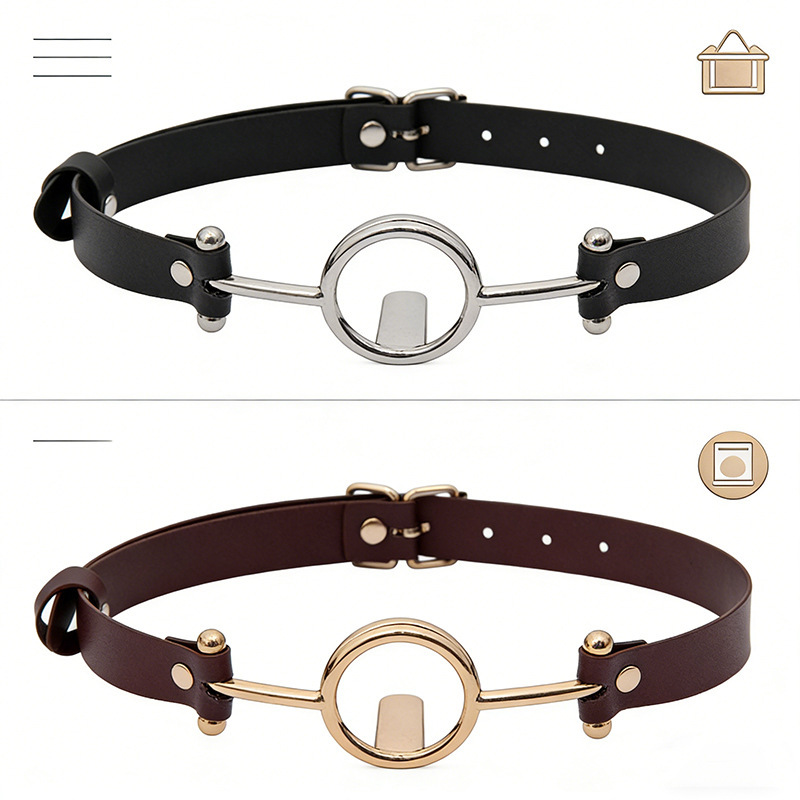 Wholesale New Sexy Adult Rose Gold Silver Metal Deep Throat Tongue Flail Stopper Supplies Restraint Mouth Toy