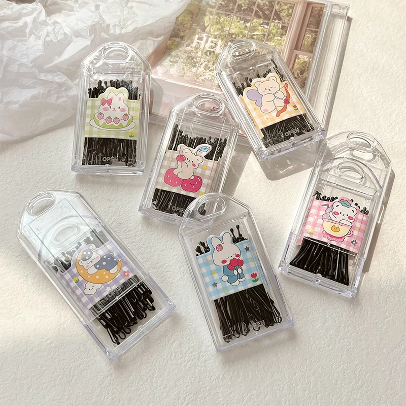 Una abrazadera de acero negro compacto pequeño abrazadera de cabello fija tarjeta de cabello clips de cabello clips de cabello estudio maquillaje