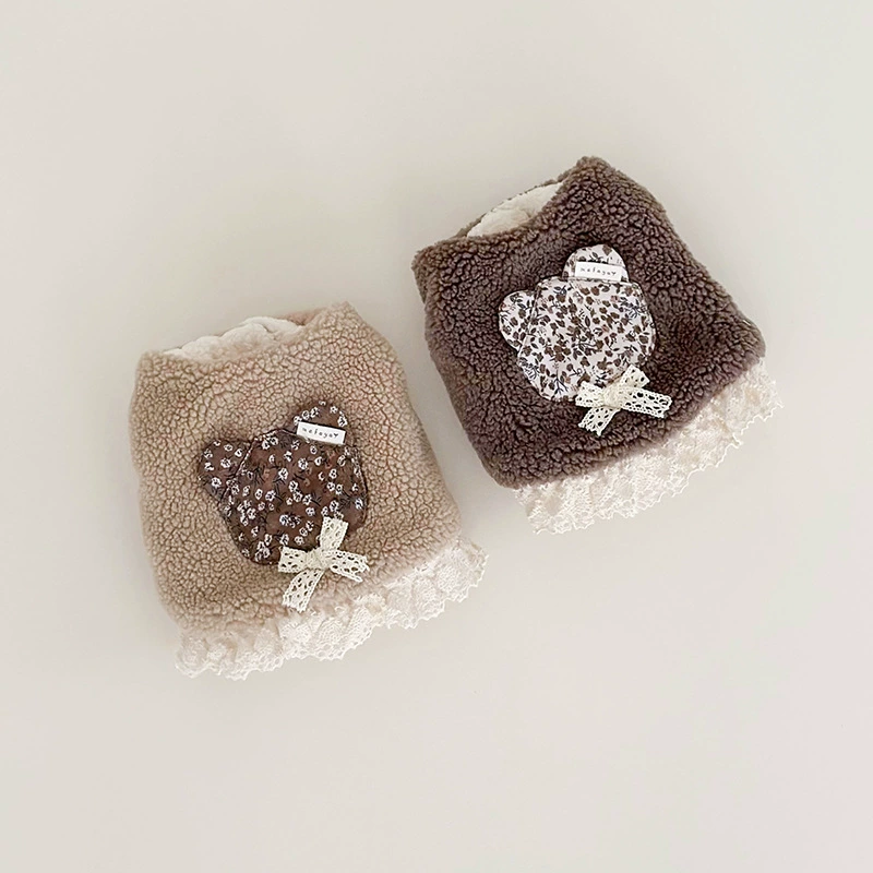 Прямая поставка с фабрики Mifaya одежда для домашних животных, кошек и собак, утолщенное осенне-зимнее кружевное пальто на флисовой подкладке с медведем из овечьей шерсти и цветочным кружевом