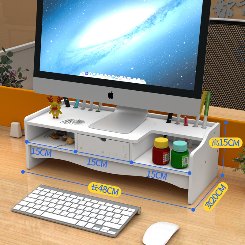 Monitor de la computadora estante elevado Pantalla de escritorio estante elevado Escritorio de oficina estante levantado organizador de almacenamiento