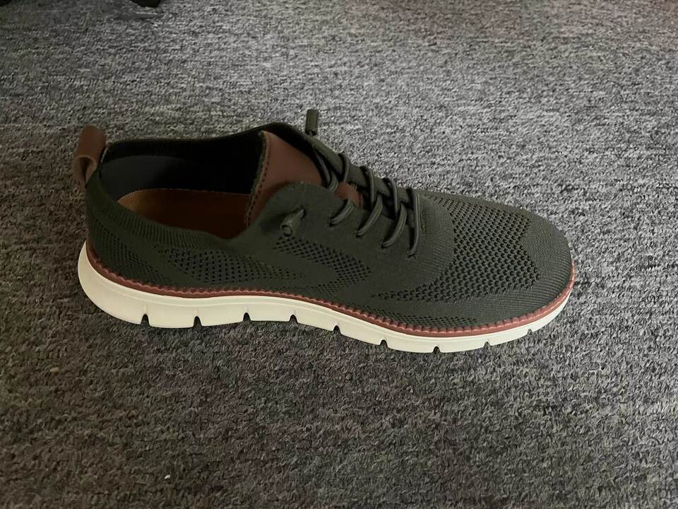 Giày thể thao nam buộc dây nhẹ thoáng khí chất liệu dệt kim size lớn — 8810 hồng, 8810 kaki, 8810 kaki đen, 8810 màu trắng chi tiết 1