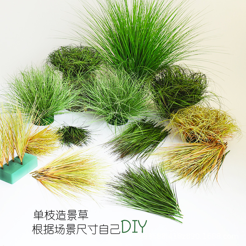 Spot wholesale factory direct simulation haystack landscape production pastoral fake grass green grass soft with grass Group grass