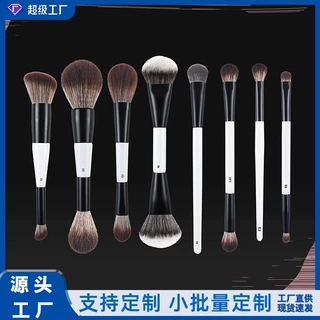 跨境F系列黑白双头化妆刷沧州厂家OEM/ODM定制粉底腮红晕染眼影刷