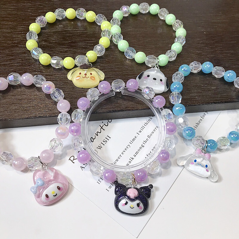 New Sanli Gull Bracelet Wholesale Beaded Acrylic Jelly Color Cute Girls Baby Bracelet Student Hand Jewelry