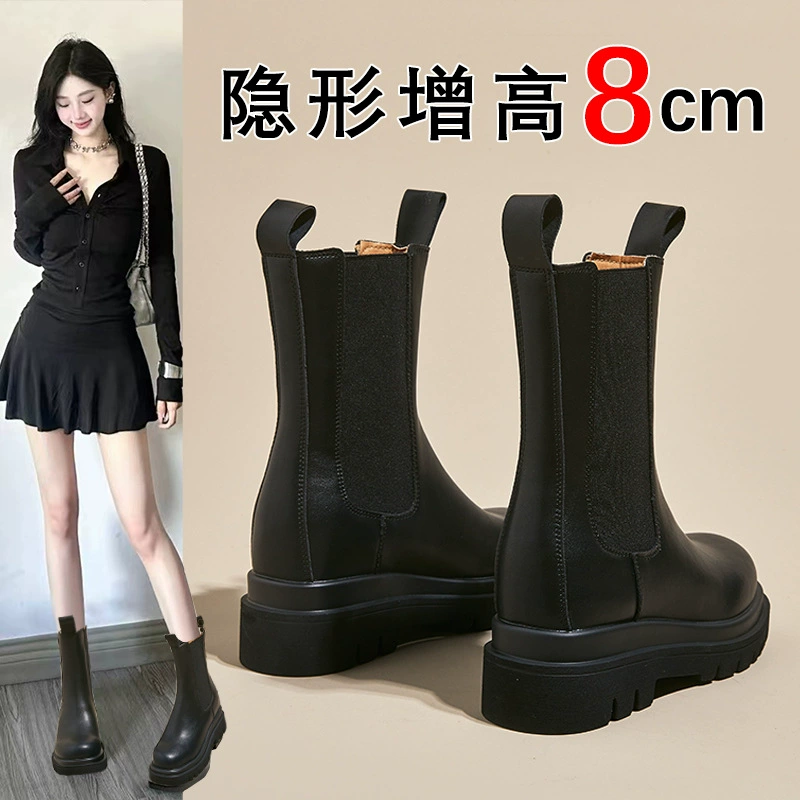 Женские ботинки Мартин 2025: Новинка весны и осени, женские ботинки на среднем каблуке, стройные ботинки для активного отдыха, короткие ботинки для походов, ботинки челси на толстой подошве