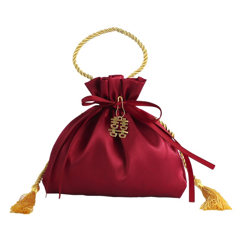 Bolsa de dulces de la boda bolsa de dulces chinos de la boda de terciopelo bolsa de dulces caja de regalo de compromiso regalo de mano bolsa de dulces de boda