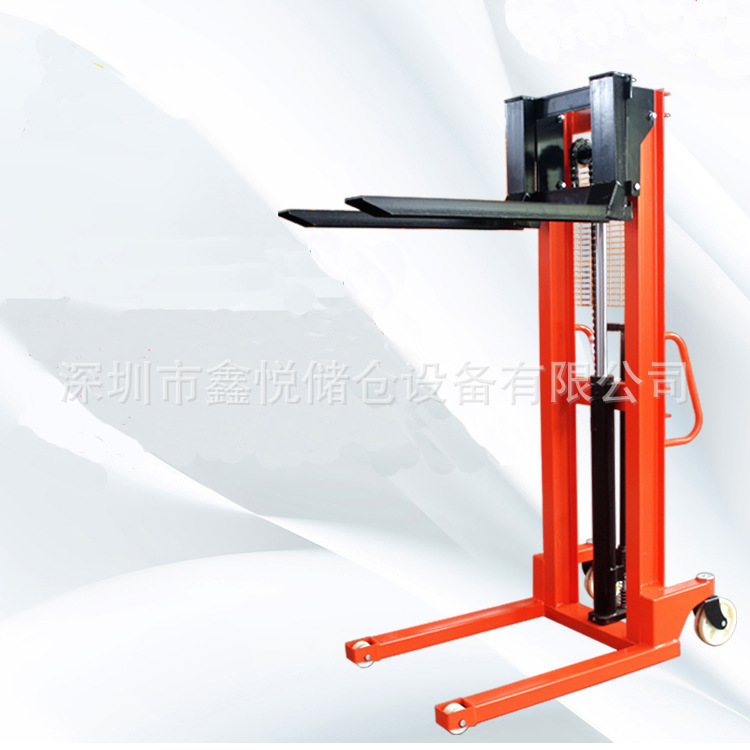 牛力堆高车1吨2吨3吨脚踩手摇堆垛车手动液压升降搬运叉车