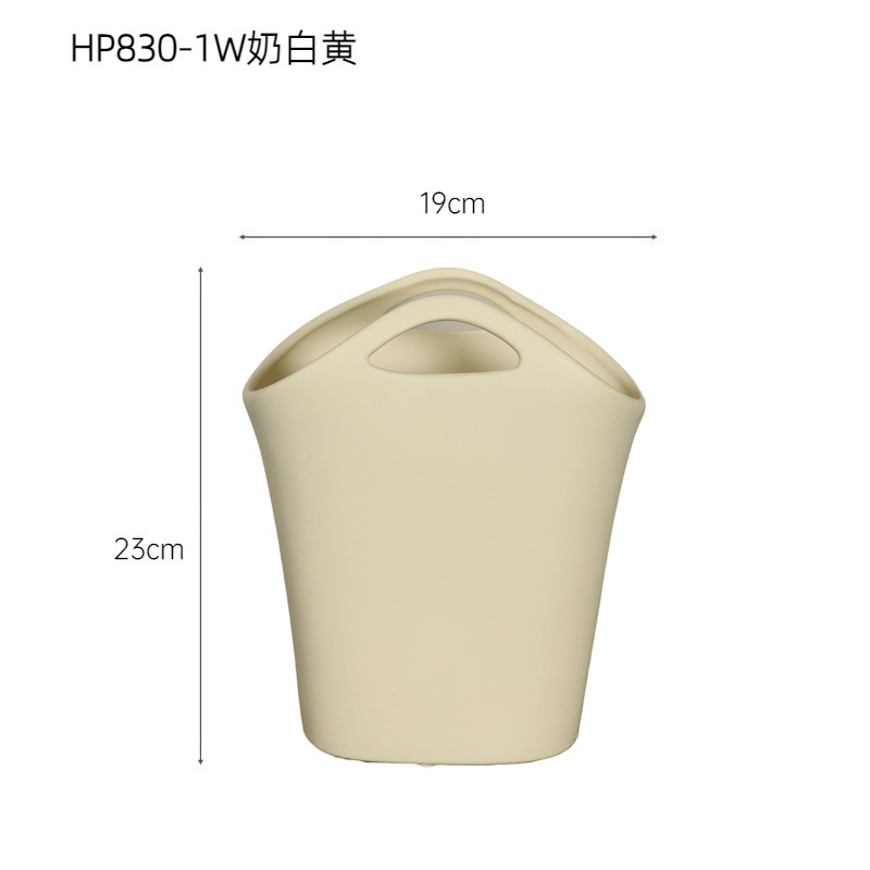 Crema estilo nicho bolso florero de cerámica decoración diseño sentido salón arreglo floral mesa comedor TV decoración del gabinete