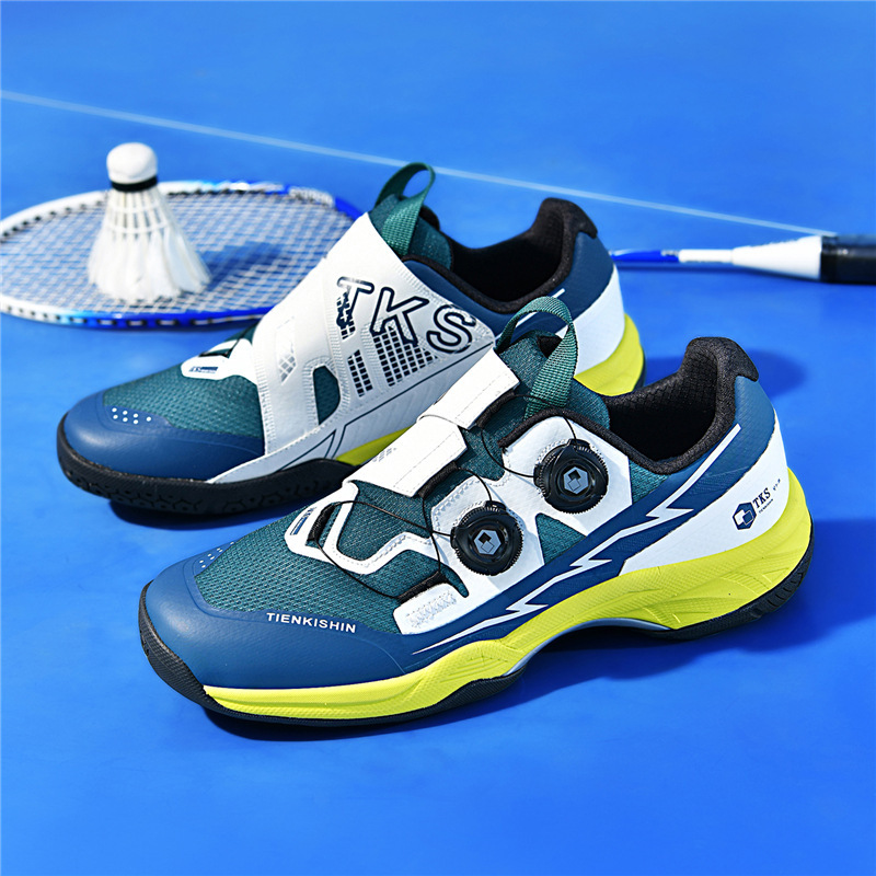 Couple's Badminton Shoes, Tennis Shoes, Double Rotating Buckle Youth Anti-Slip Pickleball Shoes, Comprehensive Training Volleyball Shoes