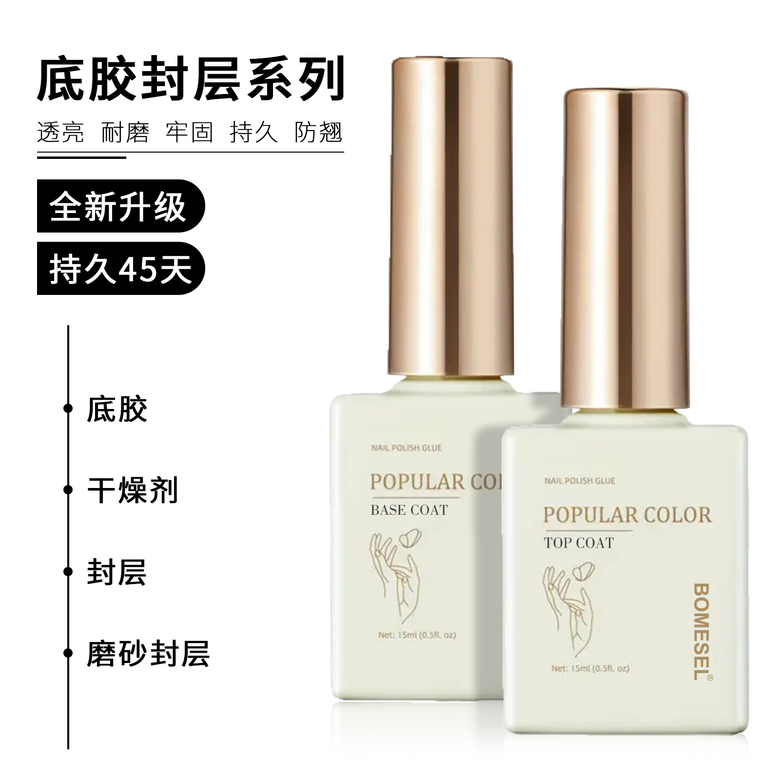 Pegamento funcional para uñas al por mayor Tienda de uñas Serie de capas de sellado de pegamento inferior especial Pegamento para pisos Capa de sellado desechable Capa de sellado mate Spot