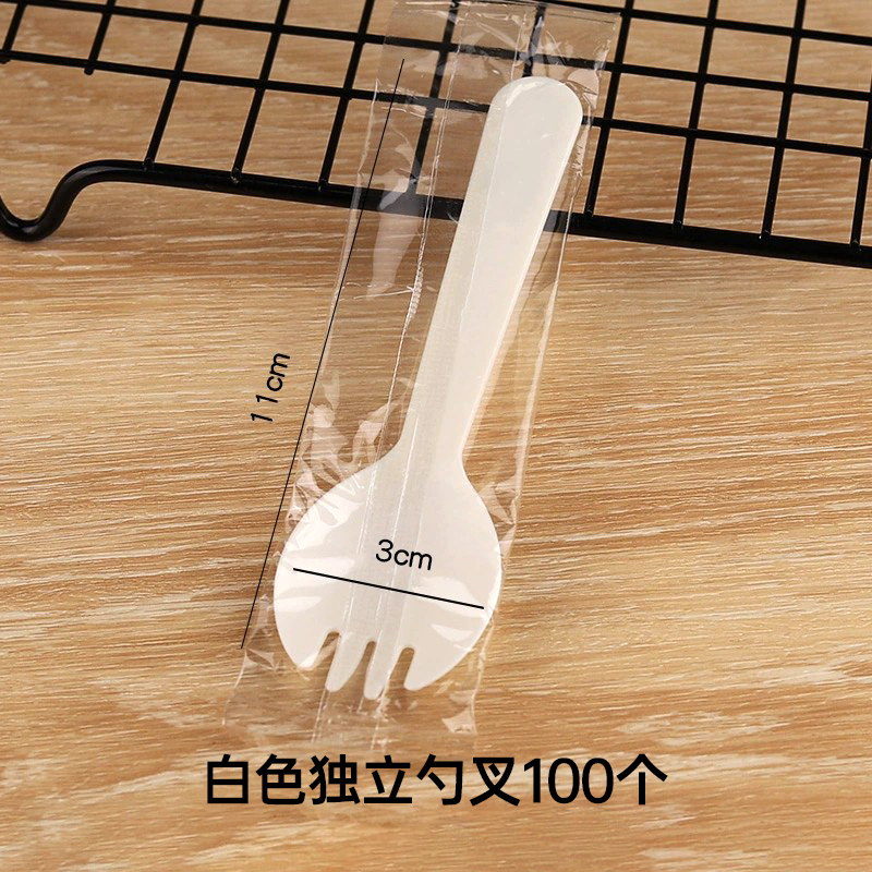 Tenedor de cuchara independiente blanco 100 pcs. - Accesorios