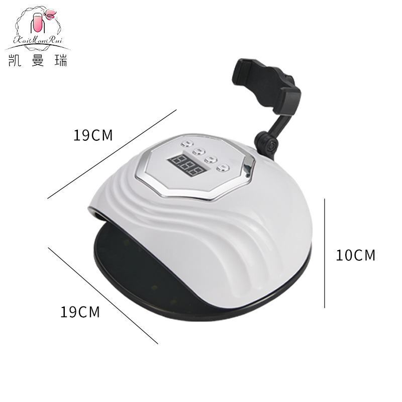 Nueva lámpara de fototerapia de uñas 86W con soporte de teléfono móvil lámpara de uñas uvled doble fuente de luz lámpara de hornear de uñas transfronteriza al por mayor