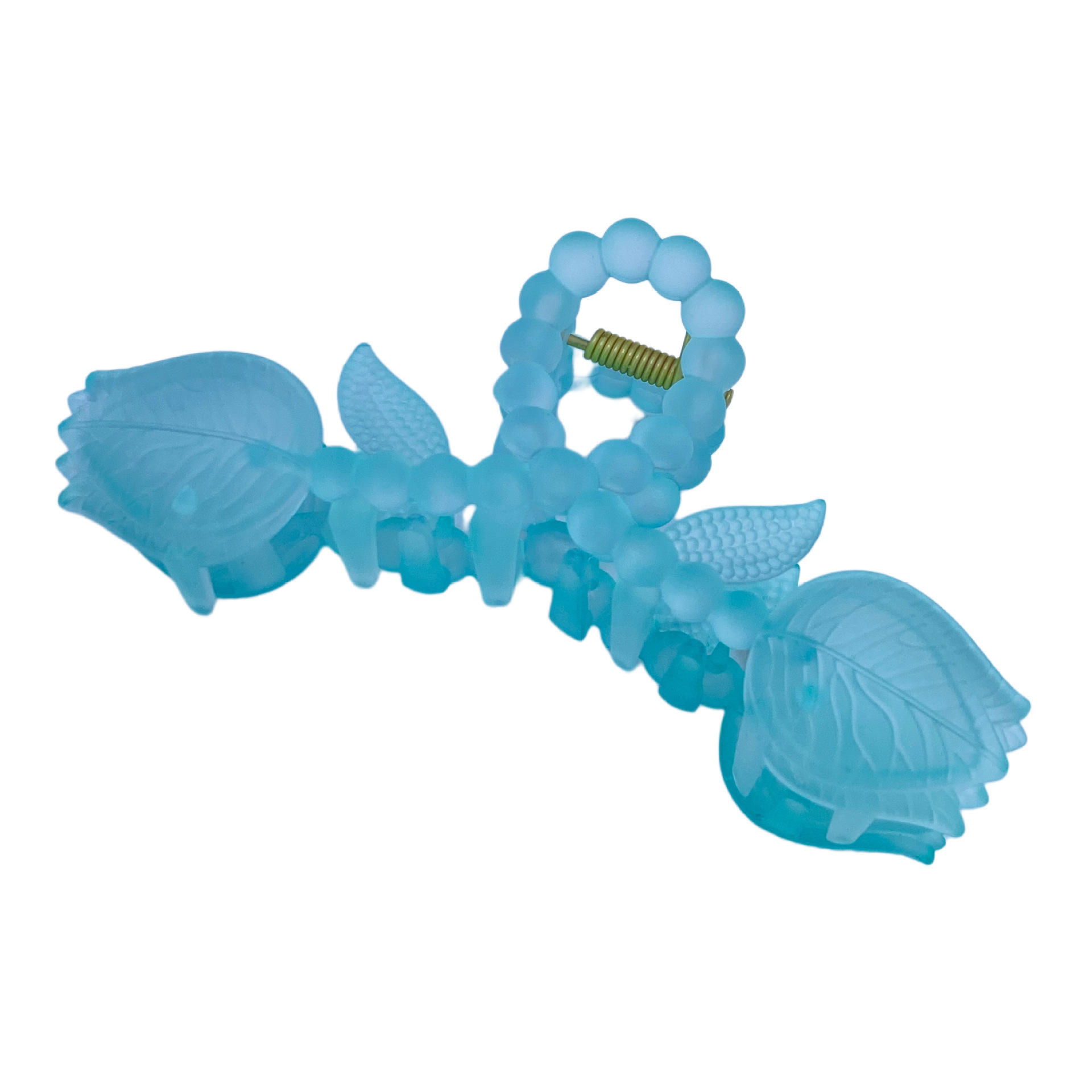 Nueva perla de plástico flor doble esmerilado gran horquilla brillante de dos colores flor grande Clip 2 yuanes tienda física accesorios para el cabello