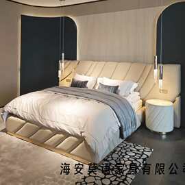 visionnaire超声波宽屏床意式轻奢设计师家用1.8米主卧双人布艺床