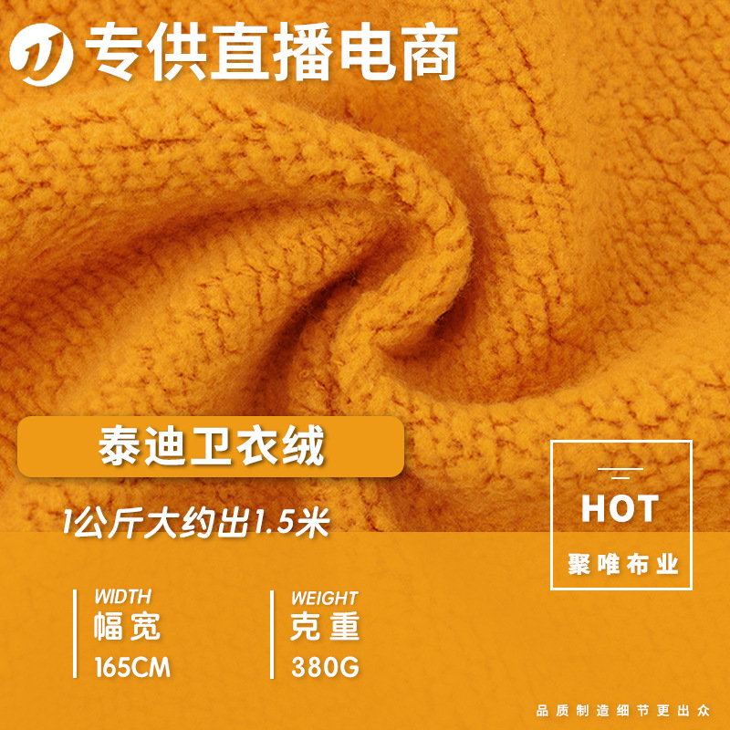 加厚泰迪绒布料 秋冬380g加厚保暖家居睡衣面料 羊羔毛绒服装布料