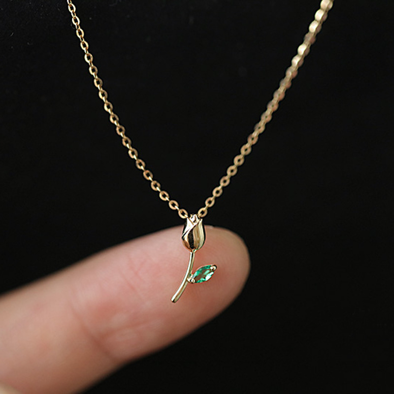 4g Weight 925 Sterling Silver Pendant Material Rhinestones Inlay Material Pendant Necklace Classification 925 sterling silver Chain Material 925 Sterling Silver Rhinestones Inlay Flower Pendant Necklace