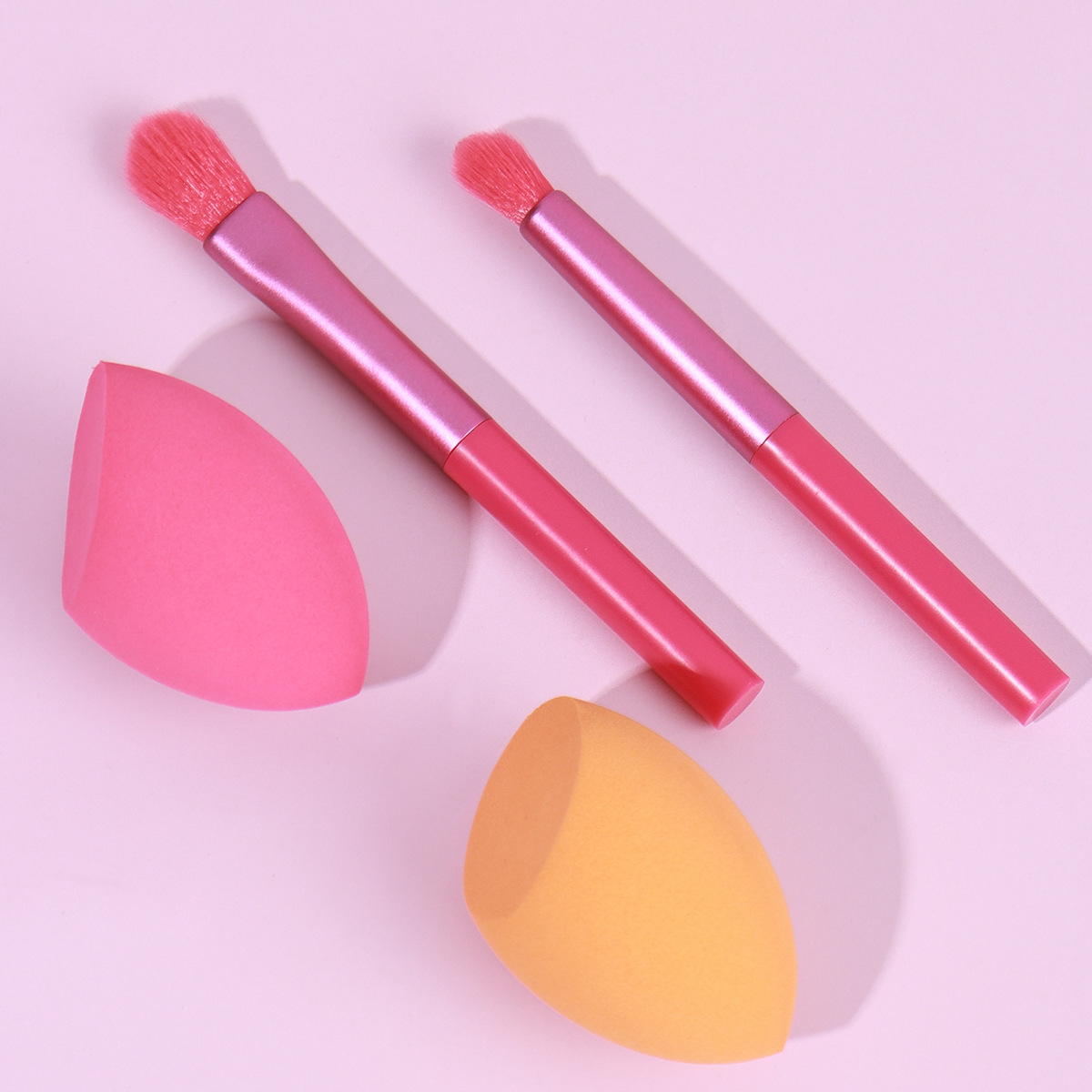 Zoelya set de pincel de maquillaje de polvo, pincel de sombra de ojos, herramientas de maquillaje portátiles, set de huevos de maquillaje de viaje