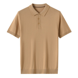 Slim Tencel Summer Thin Men's Polo Shirt Short-Sleeved T-Shirt Lapel T-Shirt Business Casual Men's Bottoming Shirt