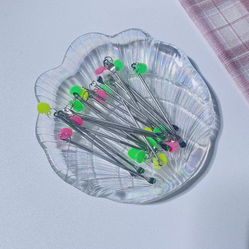 轻度桃心掏耳勺掏耳工具批发螺旋不发光耳挖金属洁耳器有孔耳扒